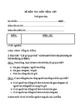 Đề thi môn Tiếng Việt Lớp 5